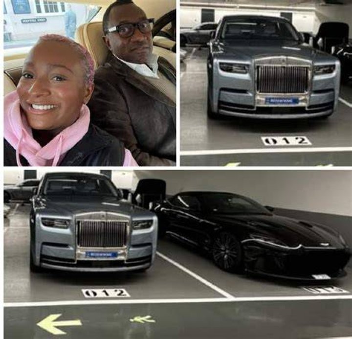 DJ Cuppy Shows Off Billionaire Father’s Rolls Royce As She Drives Her Ferrari For The First Time- See Photos
