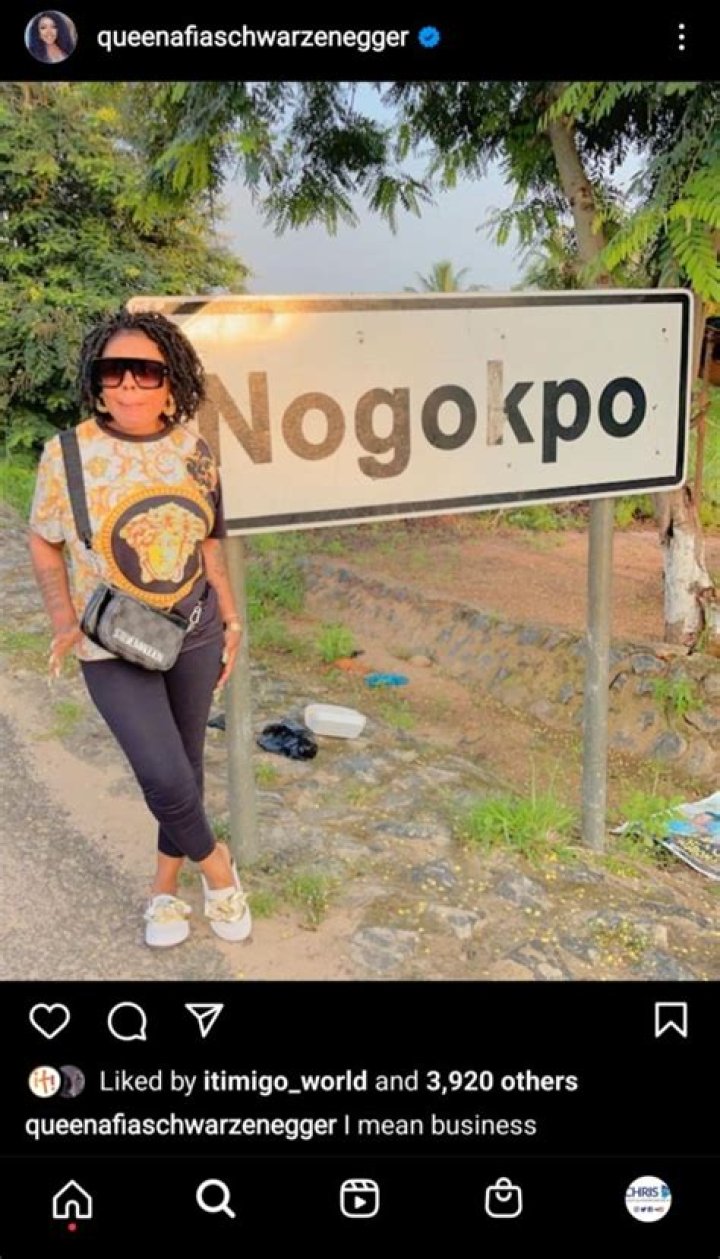 ‘Duab)’ Ambassador Afia Schwarzenegger Makes Her Way To Nogokpo For Business
