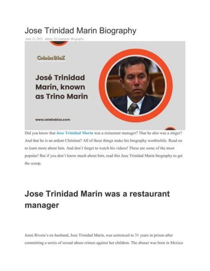How Rich Is José Trinidad Marín Today: Biography, Net Worth & more