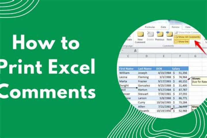 How to print comments in excel