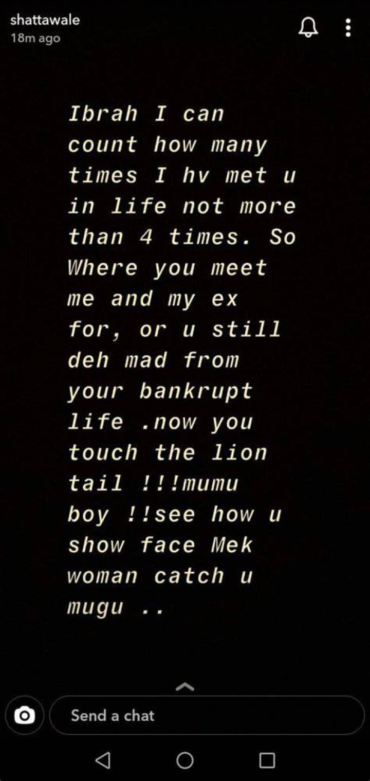 I Fed You When You Had Nothing- Ibrah One Fires Shatta Wale