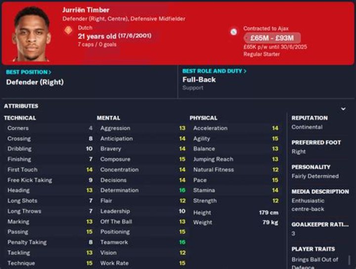 Jurriën Timber Bio, Age, Height, Career, Net Worth, Family