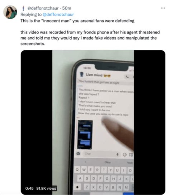 Lady Who Allegedly Accused Thomas Partey Of Rape Drops Mind-blowing Video & Chat Evidence, Netizens React