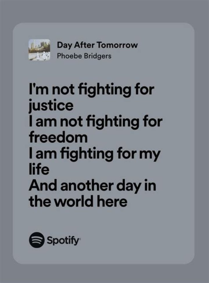 LYRICS: Phoebe Bridgers – Day After Tomorrow