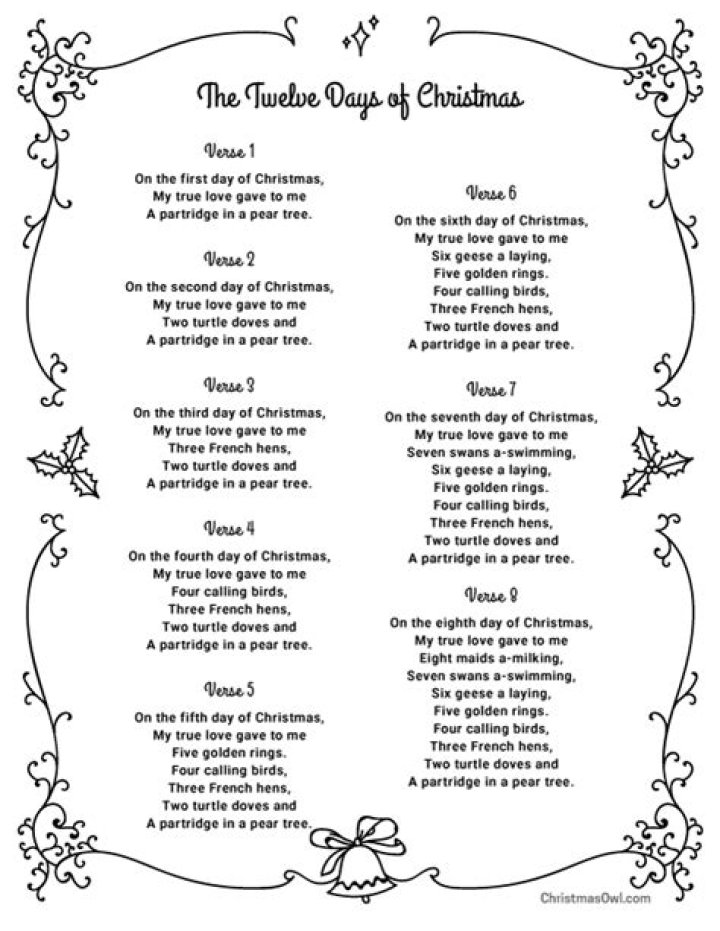 LYRICS: The Twelve Days of Christmas
