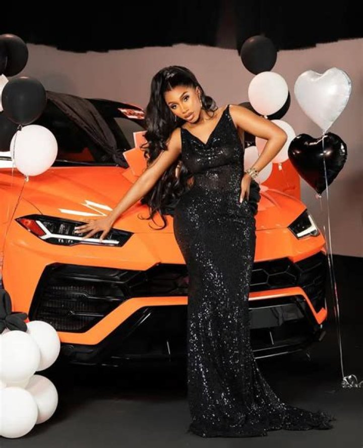 Mercy Eke Puts Her New Lamborghini Aventador On Display