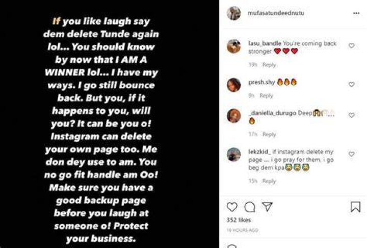 “Mock Me All You Want, I Will Bounce Back” – Tunde Ednut Speaks After Fourth Instagram Suspension