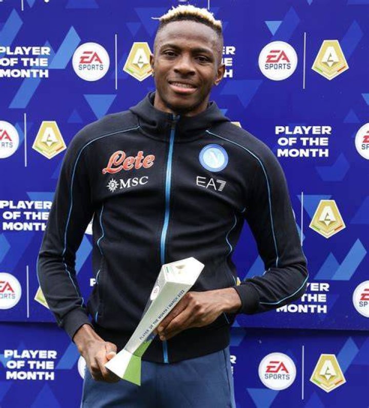 Napoli Striker Victor Osimhen Wins Serie A Player of the Month Award