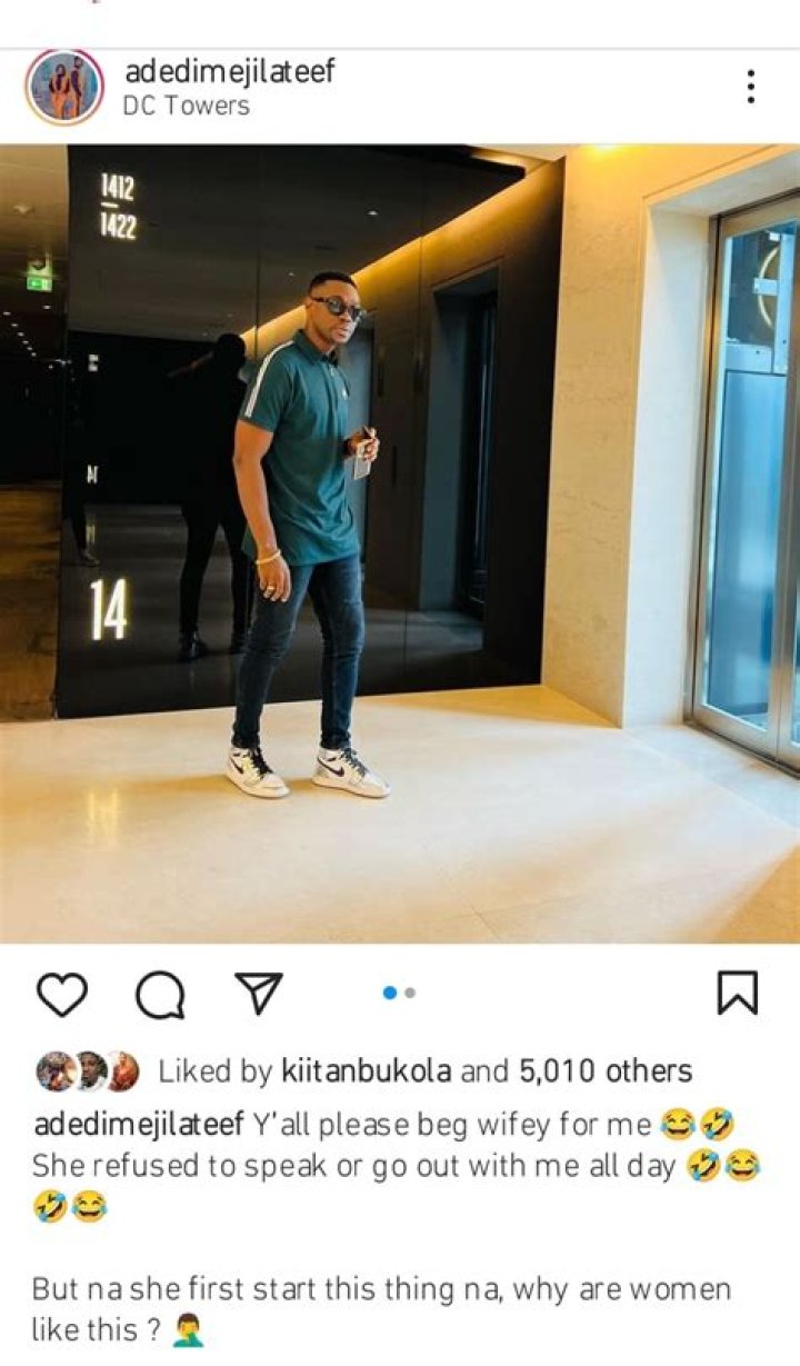 “Please Beg My Wife For Me”- Lateef Adedimeji Cries Out After ‘Attitude’ From Mo Bimpe During Vacation