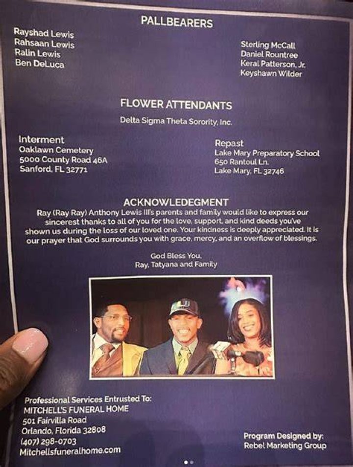 Ray Lewis III Funeral: When Is Ray Lewis III Funeral?