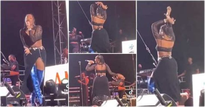 ‘She Has A Heavy Backside’- Reactions As Singer Tems’ Full Physique Unfolds While Performing On Stage