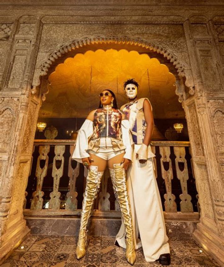 Toyin Lawani’s Husband, Segun Rocks ‘Gele’ To An Event, Fans React
