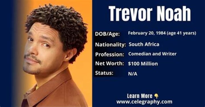 Trevor Noah Bio, Age, Height, Wife, Parents, YouTube, Website, Children, Net Worth