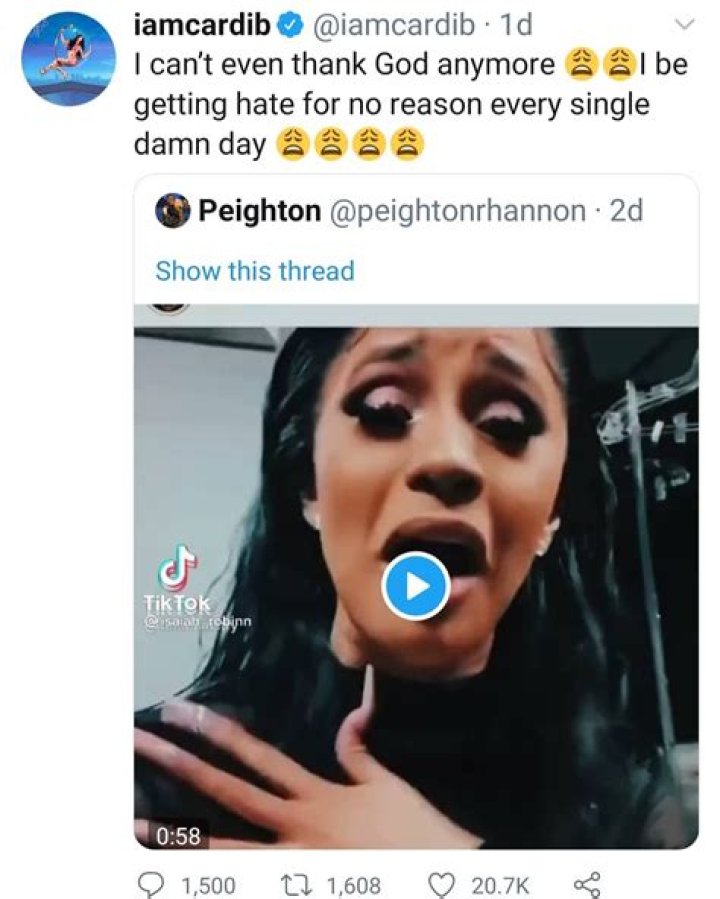VIDEO: “Cardi B Thanking God For What The Devil Has Given Unto Her”- Fan Slams Cardi B