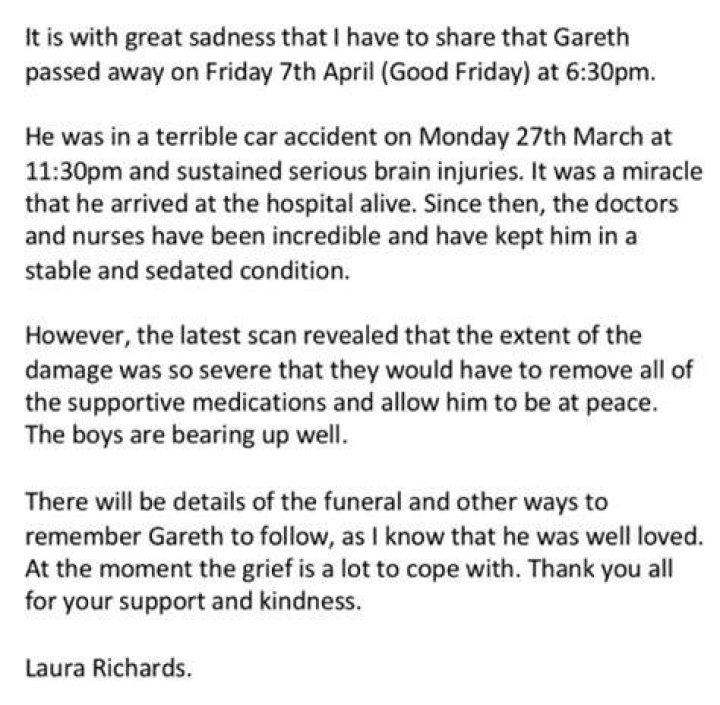 Who Is Gareth Richards Wife: Meet Laura