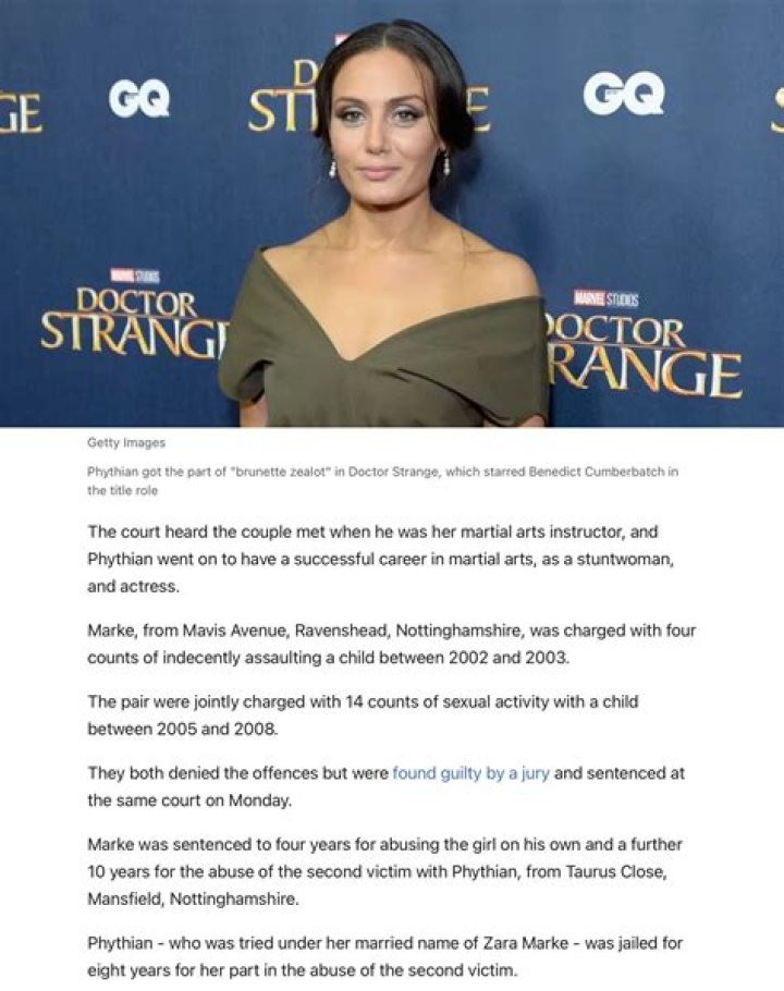 Who Is Zara Phythian? Allegations About The “Doctor Strange” Actress Explained
